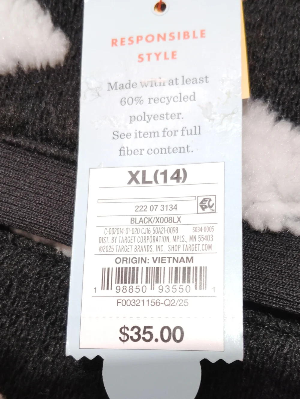 Cat & Jack Black Fleece Jacket with White Heart Pattern
